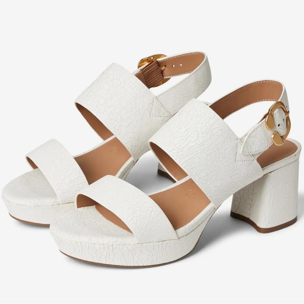 Aerosoles “Camera” Crackled Leather Platform Sandal Size 7‎